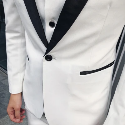 Белый костюм для мужчин для свадьбы Slim Fit Terno Completo 3 шт. мужские формальные костюмы смокинг черный Ternos костюм Homme Heren Pakken