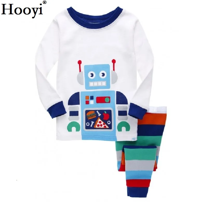 Children Cotton Pajamas Sets 2-Pieces For 2 3 4 5 6 7 Year Boys