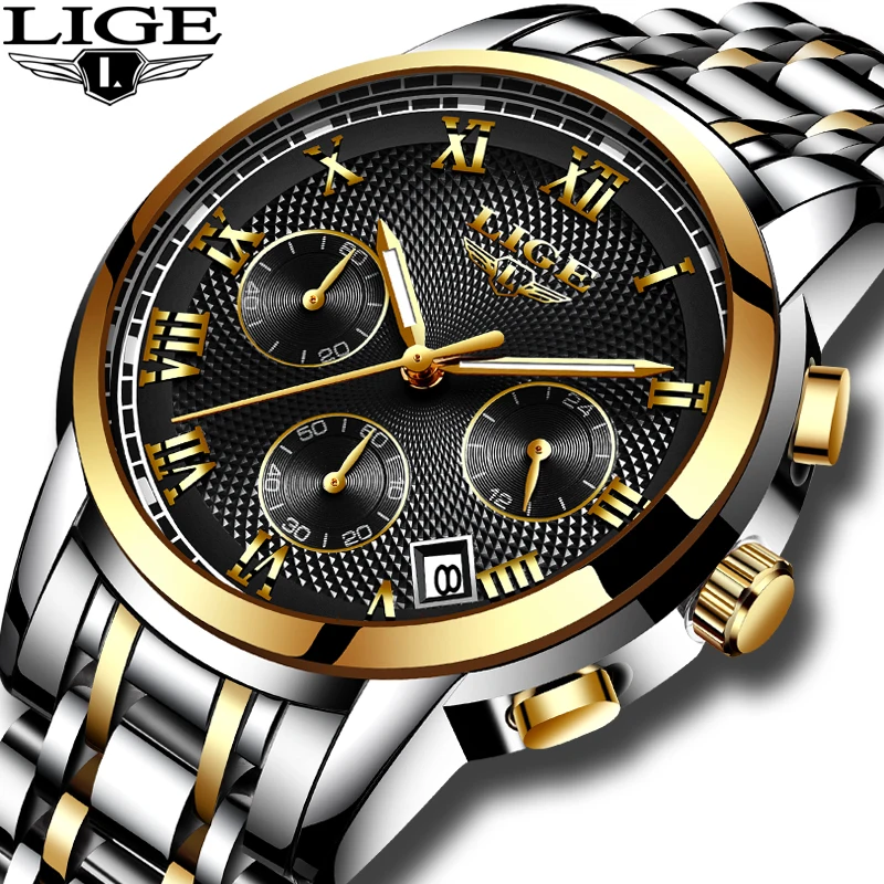 

Men's Watches LIGE Fashion Brand Multifunction Chronograph Quartz Watch Military Sport Watch Men Male Clock Relogio Masculino