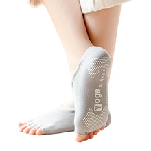 2 пара/лот, женские нескользящие носки для йоги на пять пальцев с силиконовой подошвой с открытым носком, носки для пилатеса для балета, тренировки, фитнеса