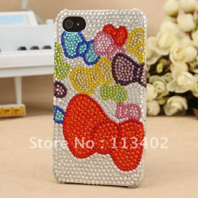 dazzling!diamond peafowl case for iphone4.4S high quality |