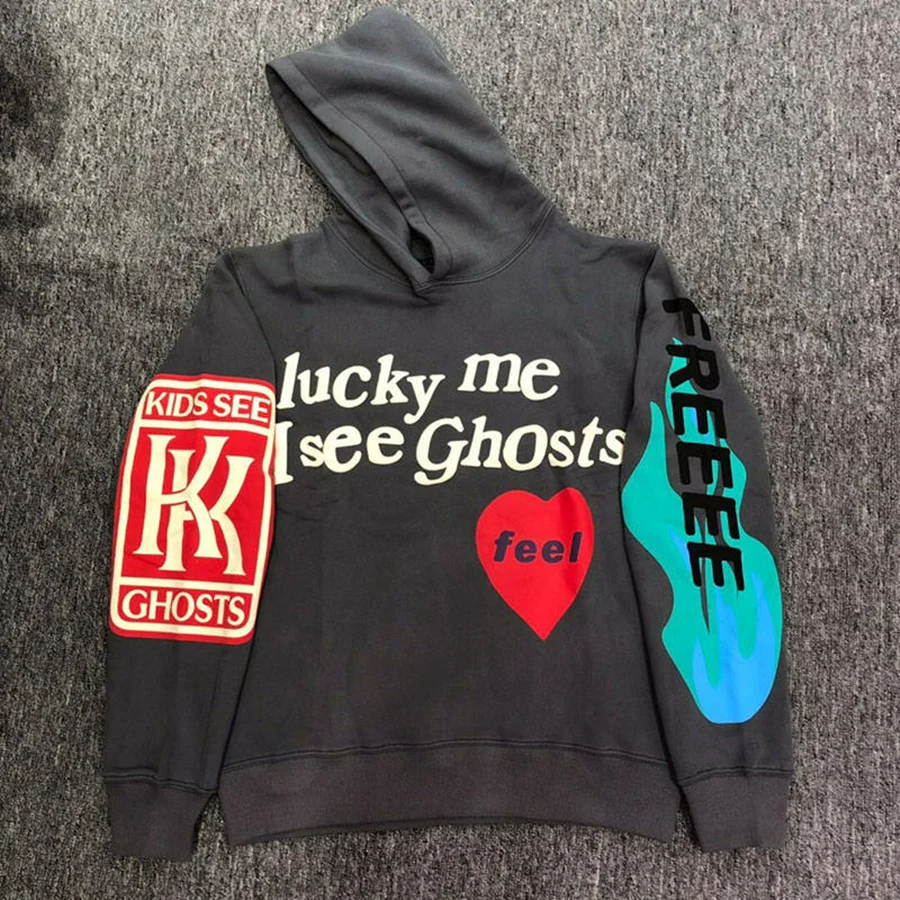 Толстовка Kanye West с надписью See Ghost для мужчин и женщин свитшот уличная одежда в