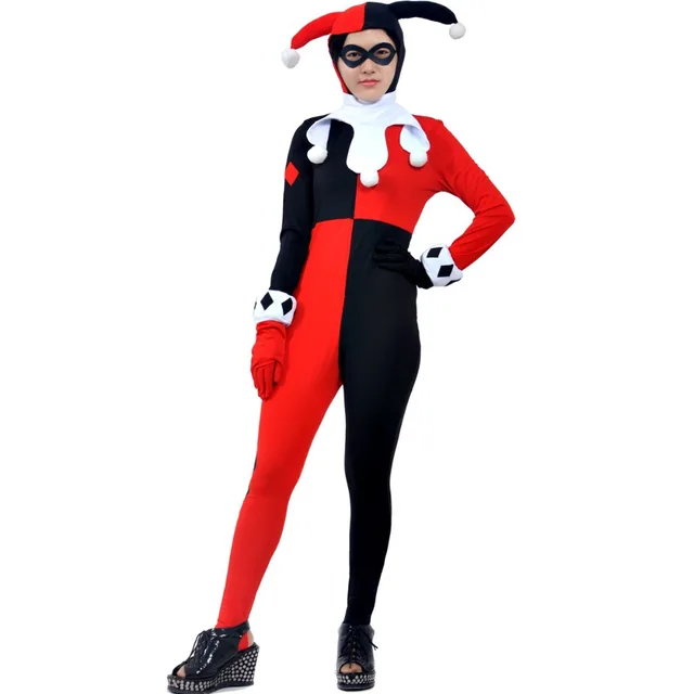 halloween costumes women clown joker batman arkham asylum villains collection harley quinn costume