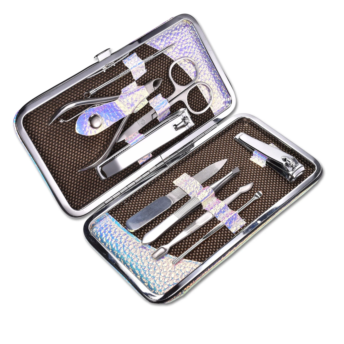 

Stainless Steel 9 Pieces in 1 Bag Manicure Set Nail Art Manicura Kit Clipper Cuticle Nipper Scissor Nail File Pin Nail Tools Set