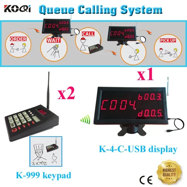 K-999 K-4-C-USB 1+2 Number Waiting Call System