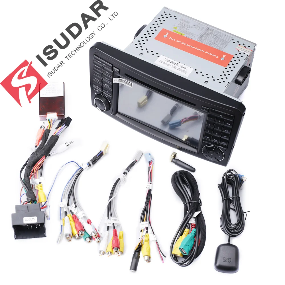 Best Isudar 2 Din Auto Radio Android 9 For Mercedes/Benz/ML CLASS W164 ML350 ML300 Car Multimedia Player RAM 4GB GPS DVR GPS DSP Wifi 5