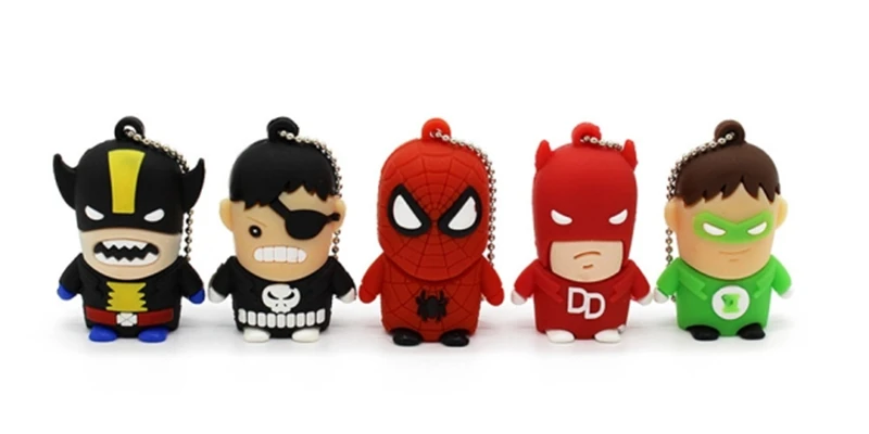 Cartoon characters usb flash disk 16GB 32G 64GB full capacity pen drive The Avengers memory stick mini plastic U disk super Hero