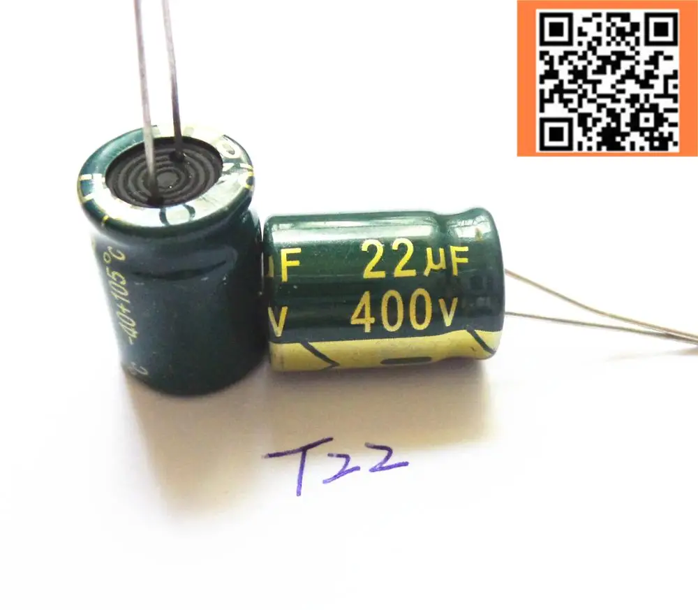 

5pcs/lot 22UF high frequency low impedance 400V22UF aluminum electrolytic capacitor size 13*17 T22