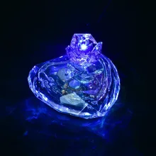 1PC New Crystal Rose with Blue Light Heart Shape Music Box Eight Creative Gifts Home Furnishing Ornaments KN 005