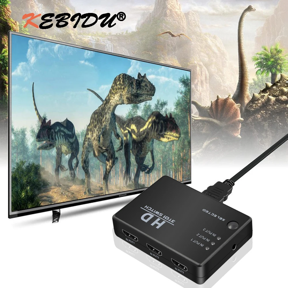 Kebidu HDMI переключатель истинная матрица 3/5 порт Сплиттер концентратор коробка для