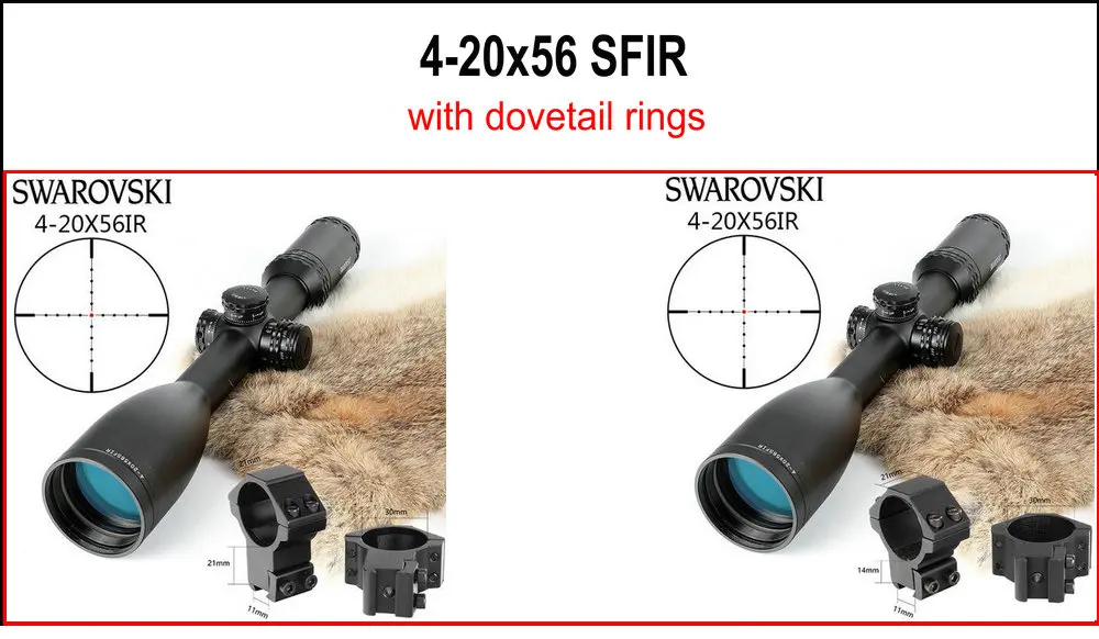 Имитация Swarovskl 4-20x56 SFIR RifleScopes Mil Dot glass F40-1 прицелы для охотничьей винтовки Сделано в Китае