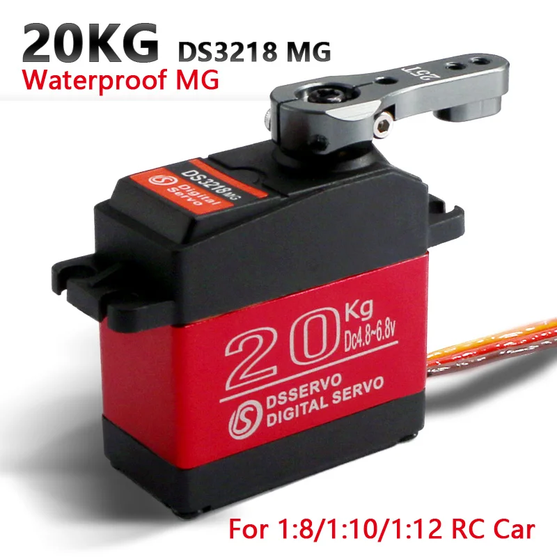 1 x Waterproof servo DS3218 Update and PRO high speed metal gear digital servo baja servo 20KG/.09S for 1/8 1/10 Scale RC Cars