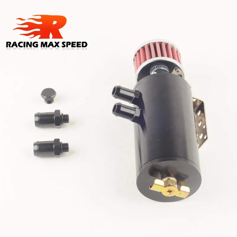 

High Quality racing auto motorcycle Aluminium fuel tank oil catch tank with filter black mini OCT1117