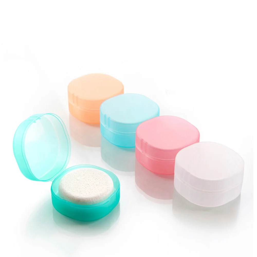 Washing Hand Bath Round Soap Storage Bottle Container with Sponge for