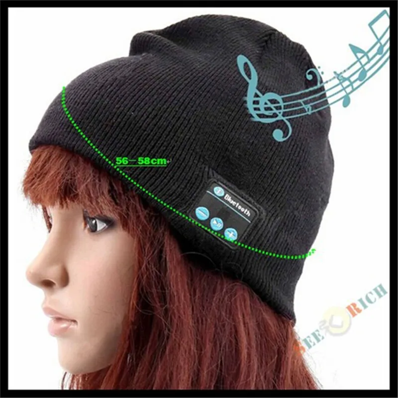 Men Women Insert TF SD Slot Knit Beanie Wireless Smart Bluetooth V4 2 Cap Headset Headphone Speaker Mic Magic Sport Winter Hat