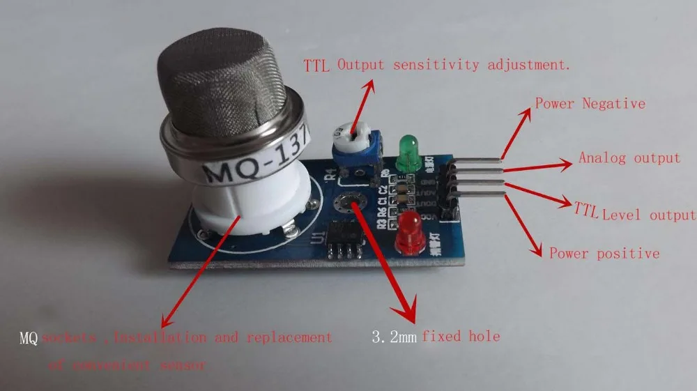 

Free shipping MQ137 ammonia sensor farm public toilet NH3 detection sensor. NH3 Gas Sensor Module