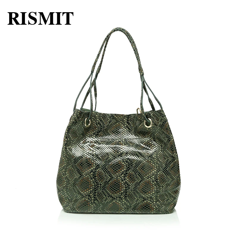 RISMIT women genuine leather handbag extra large capacity shoulder messenger bags ladies ...