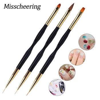 

1Pcs Nail Art Liner Painting Pen Acrylic UV Gel Polish 3D DIY Flower Grids Designs Dual-ended Drawing Brushes Manicure Tools