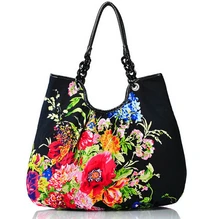 Ethnique Tissus Toile Bandoulière Sacs Pour Femmes Fleurs Lady Fourre-Tout Sacs à Bandoulière Mode 2017 Mochilas Feminina Bolsa De Franja