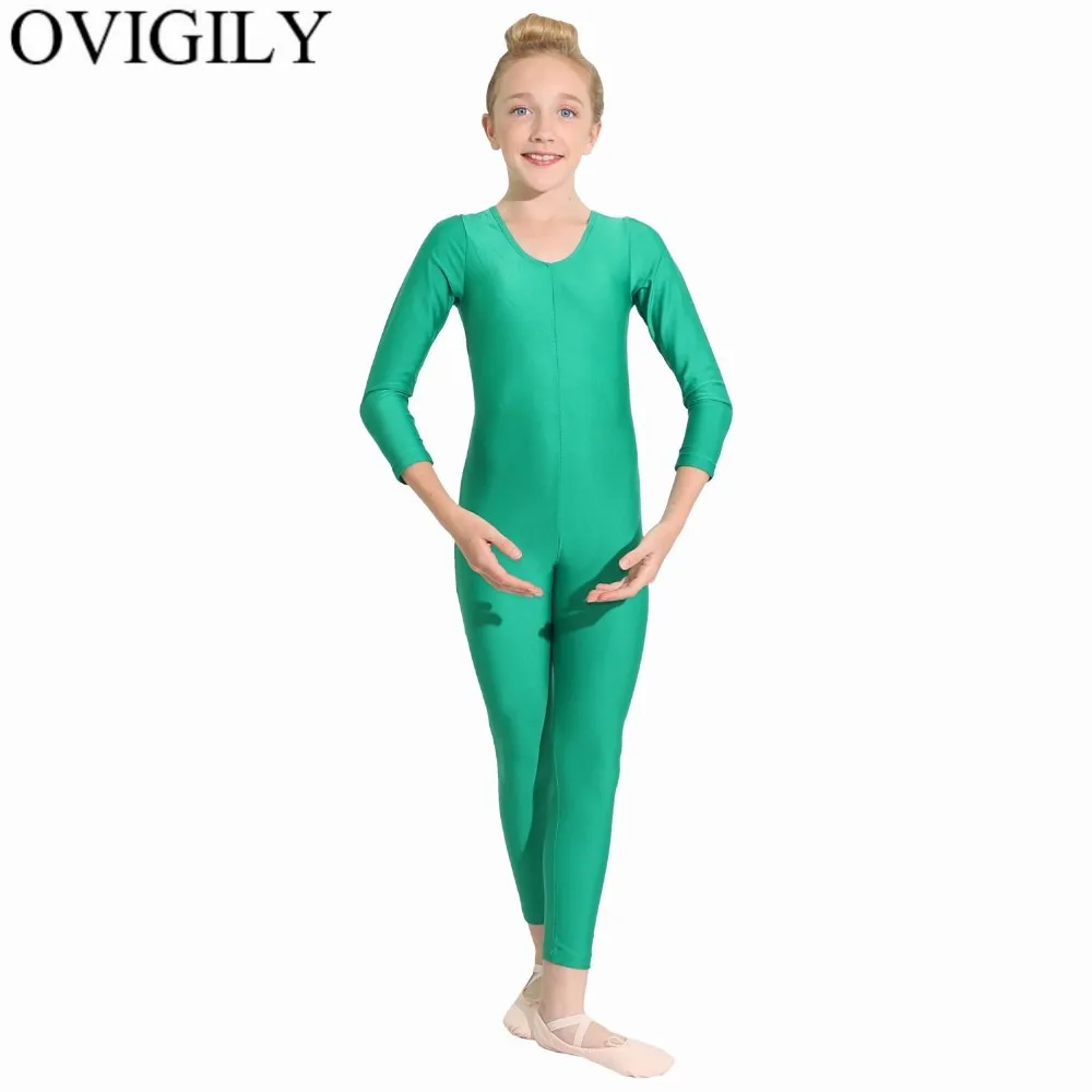 Buy OVIGILY Green Girls Spandex Dance Unitards For