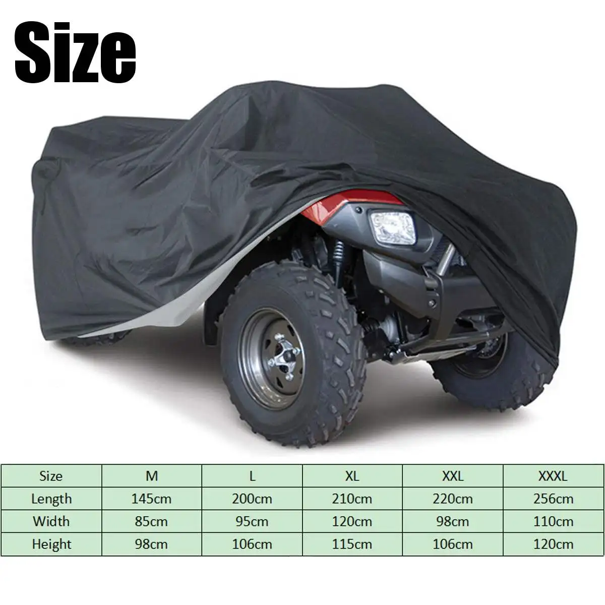 Koop 210T 190T Auto Cover Universele Waterdichte Stofdicht Regen Dust UV Protector Quad ATV Voertuig Scooter Motor Size M XXL