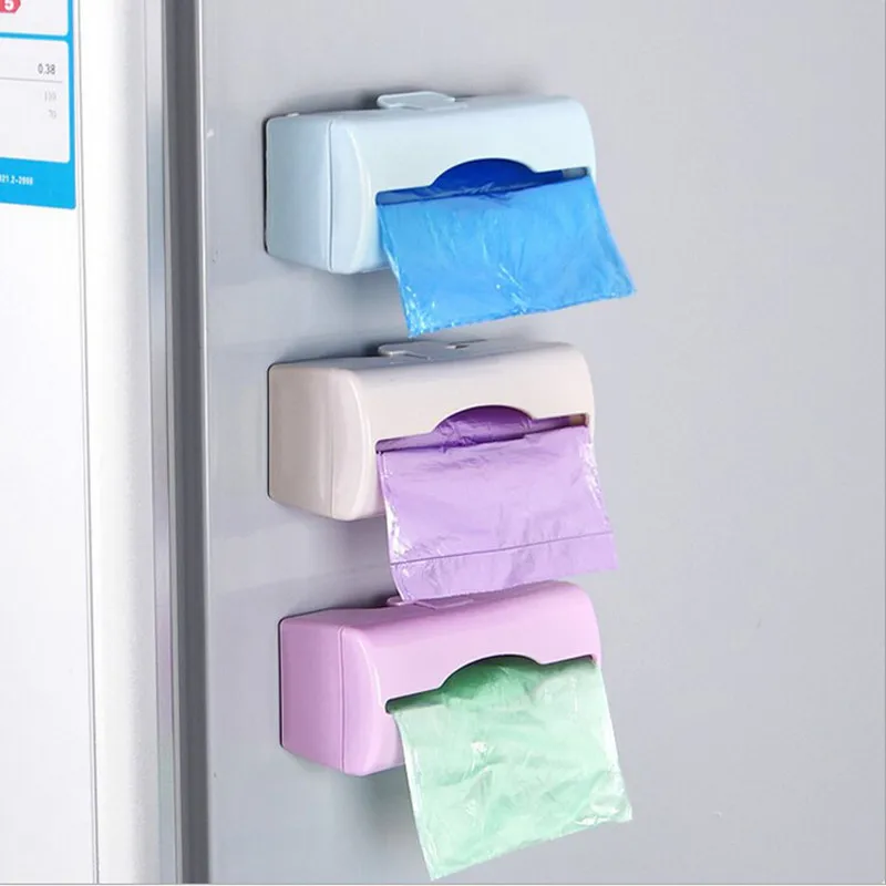 

1pc Self-Adhesive Wall-Mounted Garbage Bag Finishing Storage Box Kitchen Plastic Bag Extraction Box Storage Box IC972703