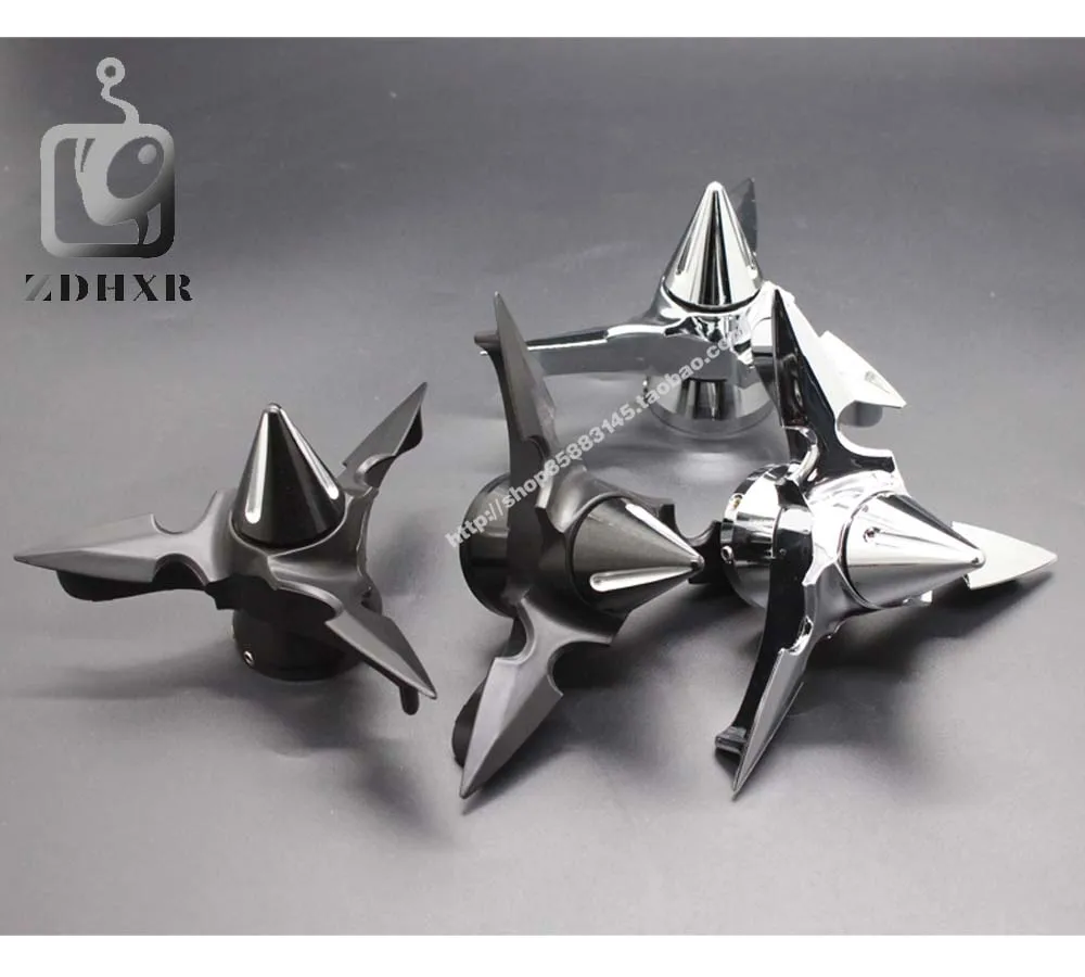 Chrome / black 29.5mm motorcycle wheels, rotating blades, rotating