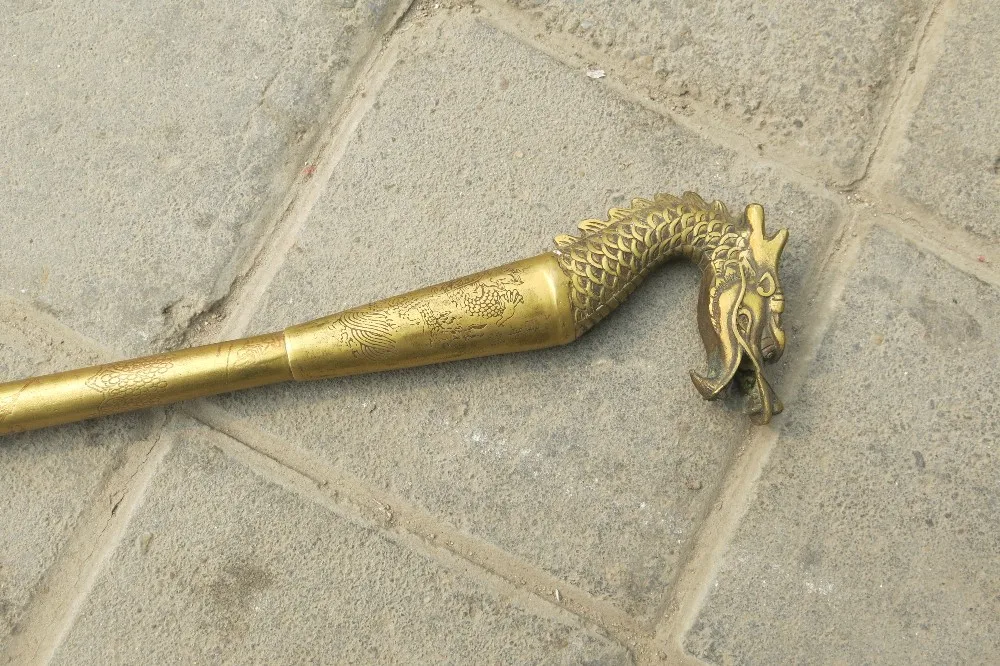 BRASS Pure Copper Brass Grandpa Good Lucky Rare Old Copper crutches