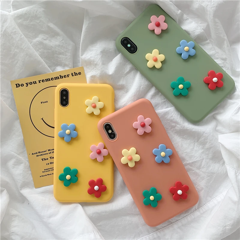 

Sweet Print Daisy flowers Phone Case Cover for iphone X XS MAX XR 6 6S 7 8 Plus Mobile Phone Cover Silicone Soft TPU Cases Capa