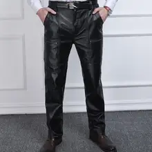 Мужские штаны из натуральной кожи осень-зима мотоциклетные брюки мужские брюки! L-3XL