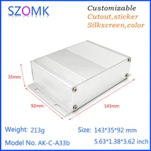 szomk 4 psc a lot aluminum pcb project circuit box instrument enclosure case electronic diy 143*35*92mm