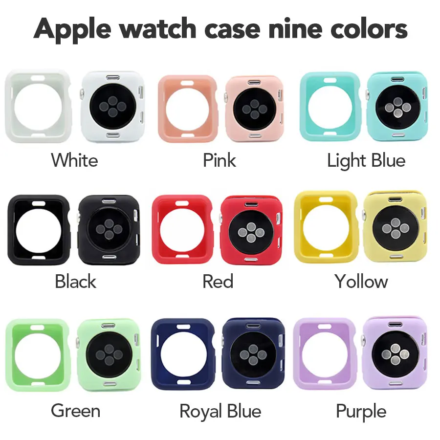 Цветной чехол для часов из ТПУ 38 мм 42 iWatch силиконовый защитный бампер 44 40 Apple Watch