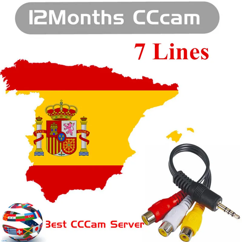 

2019 Eroupe Cccam for Satellite TV Receiver 7 Clines WIFI FULL HD DVB-S2 Support Cccams in Spain Germany Poland 1 Year Clines