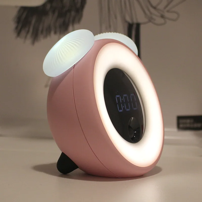  Led Night Desk Light USB Charging Bed Room Motion Sensor Table Lamp With Time Alarm Clock For Child