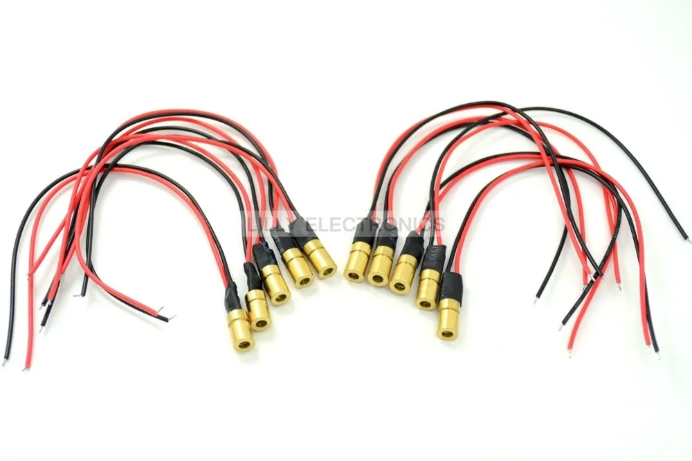 10pcs/lot Mini Dot Infrared IR Laser Diode Module 780nm 3mw w/ Driver-in 6x10mm DIY LAB Lazer