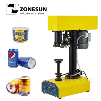

ZONESUN 45-110mm Canned food beer plastic Seamer Tinplate can sealing machine ring-pull can circular capsuling capping machine
