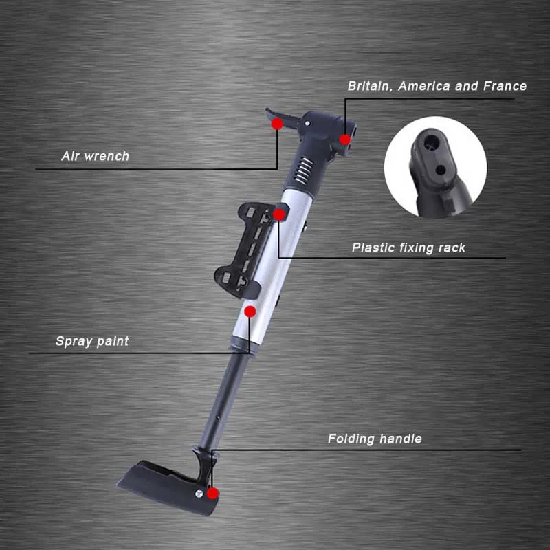 

HOT New Mini Portable Cycling Bike Bicycle Ball Pump With Presta & Schrader Valve HV99