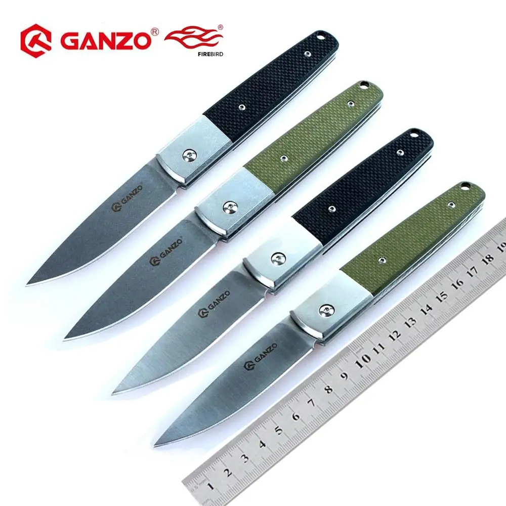 Online Ganzo G7212 G7211 F7212 f7211 58 60vc 440C G10 o cuchillo plegable de madera supervivencia Camping caza cuchillo de bolsillo herramienta táctica