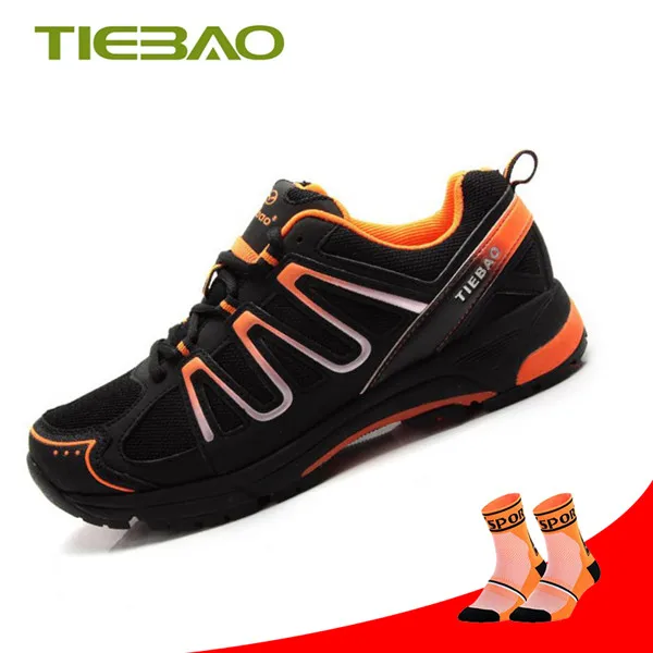 TIEBAO Pro Leisure Cycling Shoes Mountain Bike MTB Shoes Men Green Mountain Bike Sneakers Riding Cycling Women Triathlon Shoes socks for 1285 O