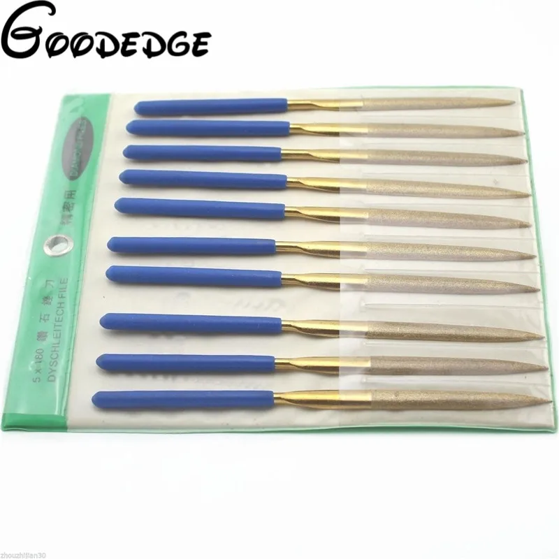 

10Pcs 7" inch 180mm x 5mm Diamond Coated HALF ROUND Needle File Titanium Repair