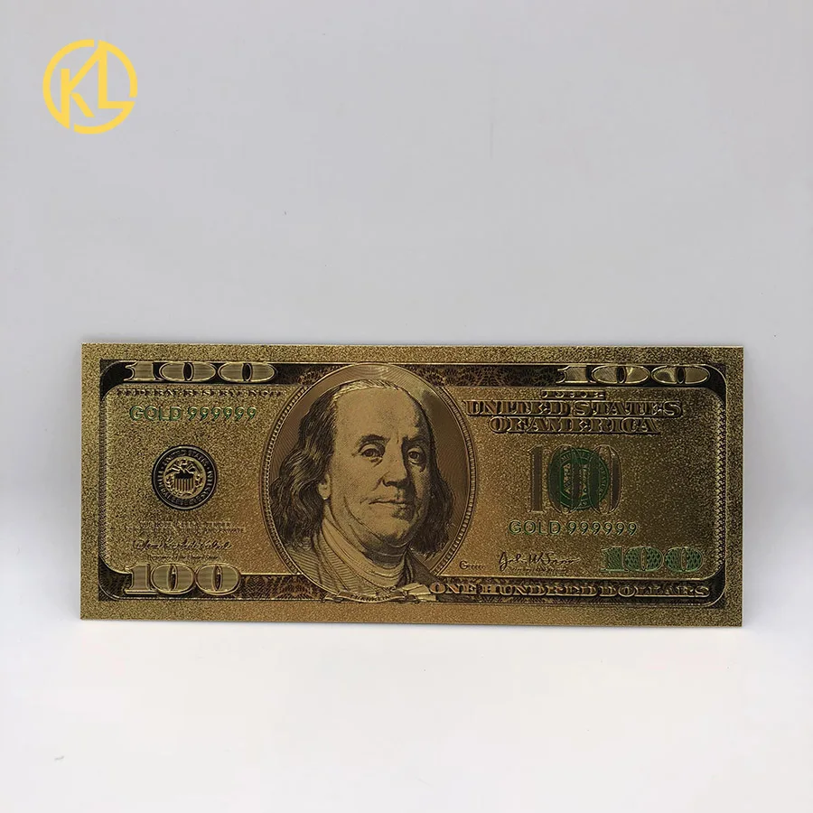 1 шт долларовая Золотая банкнота, 1,2, 5,10, 20,50, 100, 500,1000, 5000,10000, 100000,1 миллионов долларов США, 1 млрд с принтом в виде Человека-паука, Иисус счетная - Цвет: USD 100