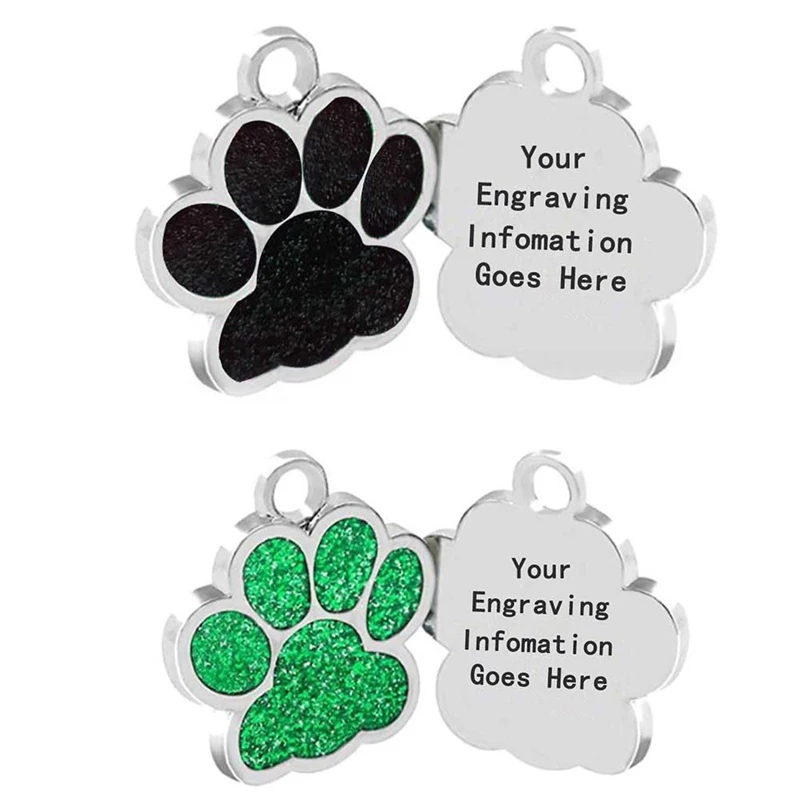 

Drop shipping Paw Shape Dog ID Tag Engraved Dog ID Name Tags Pet Collar Pendant Free Engrave Name and Phone Number