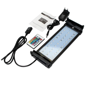 

Europe Plug 285mm Colorful Aquarium Light RGB LED Fish Tank light Aquatic Decor Clip Lamp 6W With Extendable Brackets + Remote