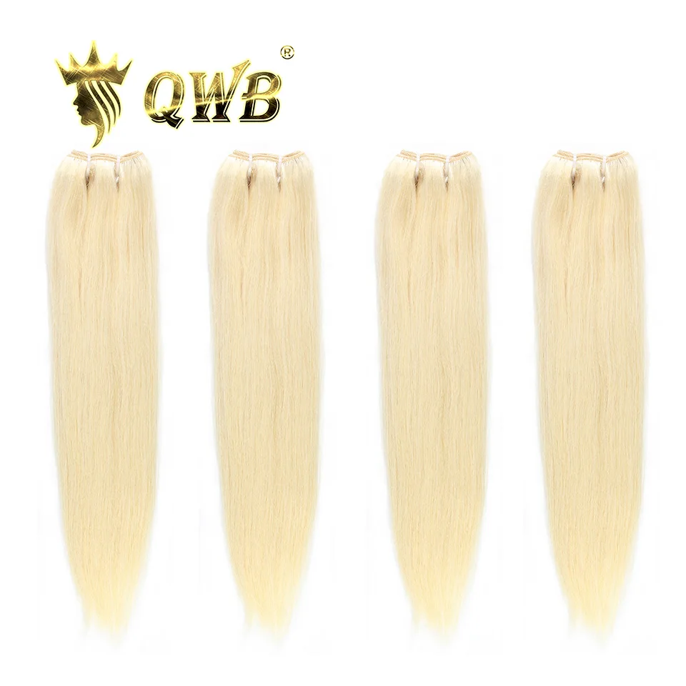 

Queen Weave Beauty QWB Straight 4Bundle/Lots 12''~24'' Free Shipping #613 Color Blonde P Brazilian Remy Hair