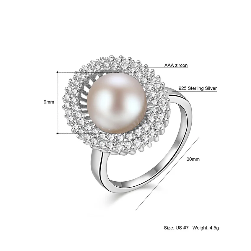 Женское кольцо из серебра 925 пробы с натуральным жемчугом|jewelry rings|jewelry women ringsjewelry