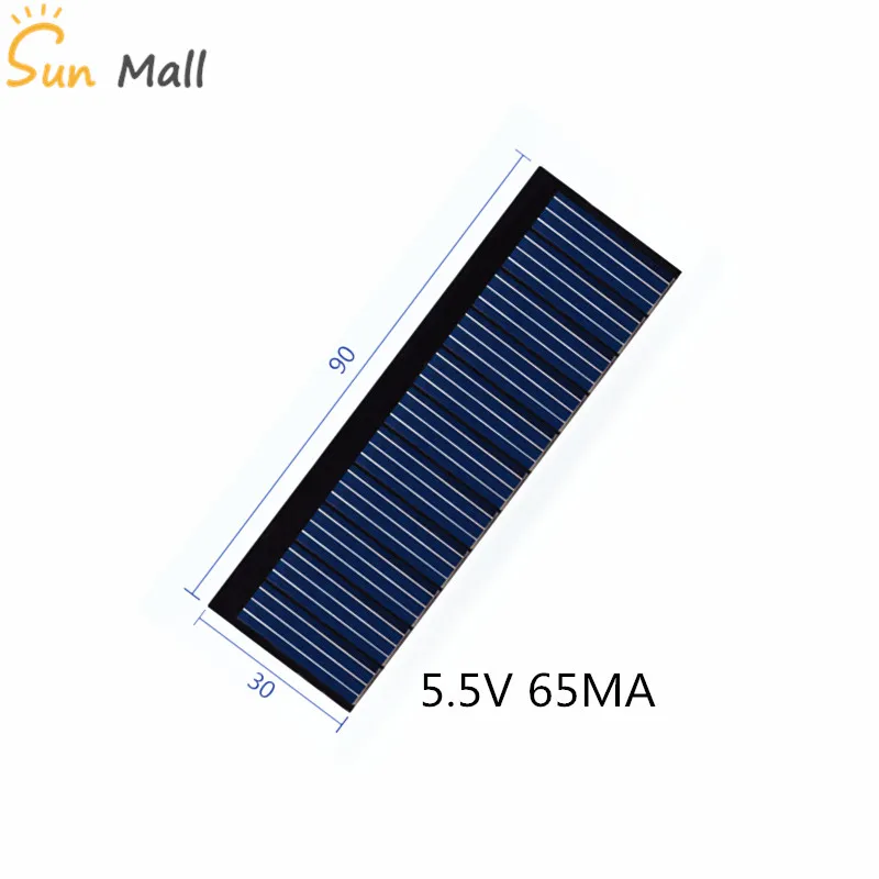 

Mini Poly Solar Panel 5.5V 65MA for Flashlight special solar panels 90*30MM
