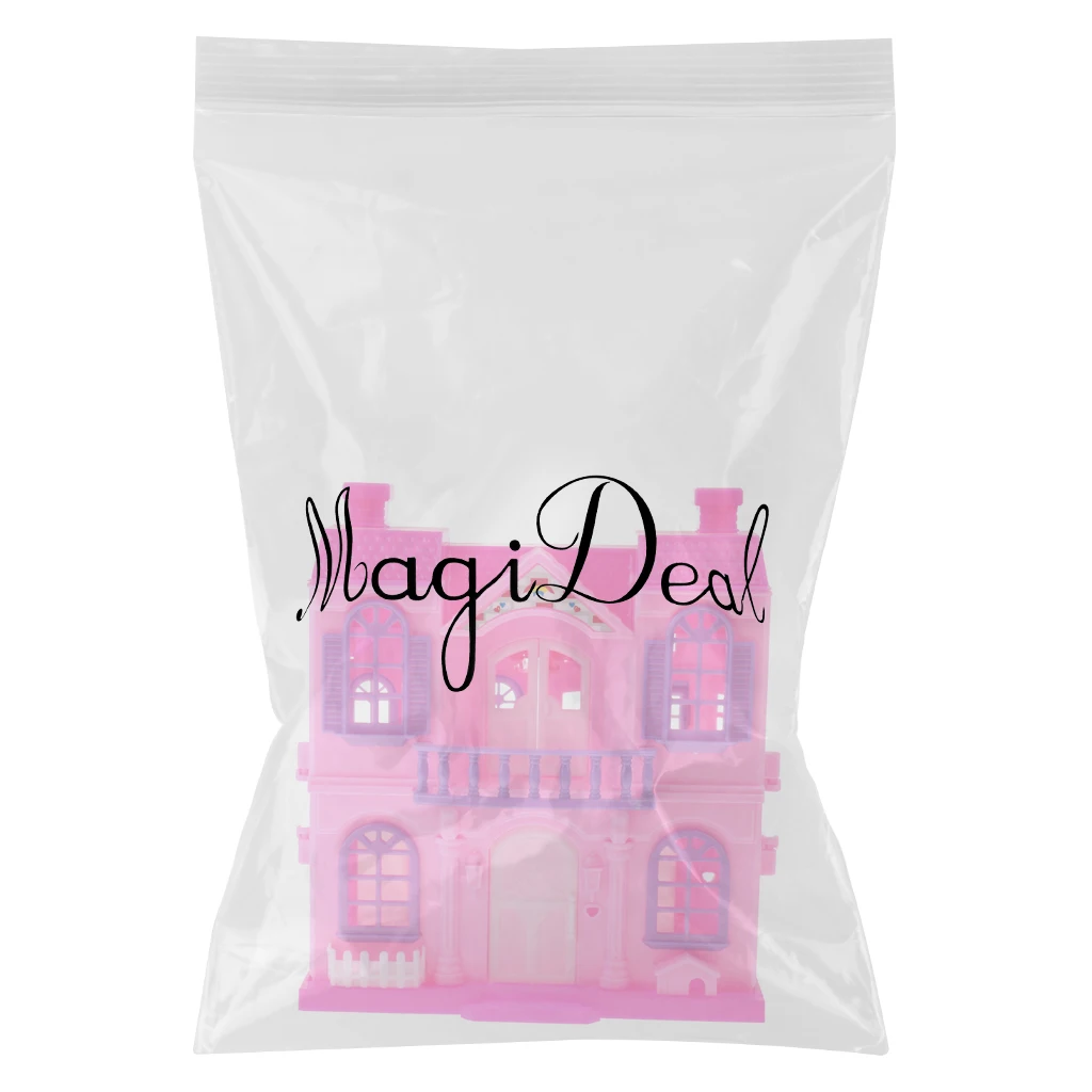 2 Storey Doll Mini Villa Dream House for Doll Kids Pretend Play Toy Dollhouse Furniture Set For Baby Doll Couch Doll House