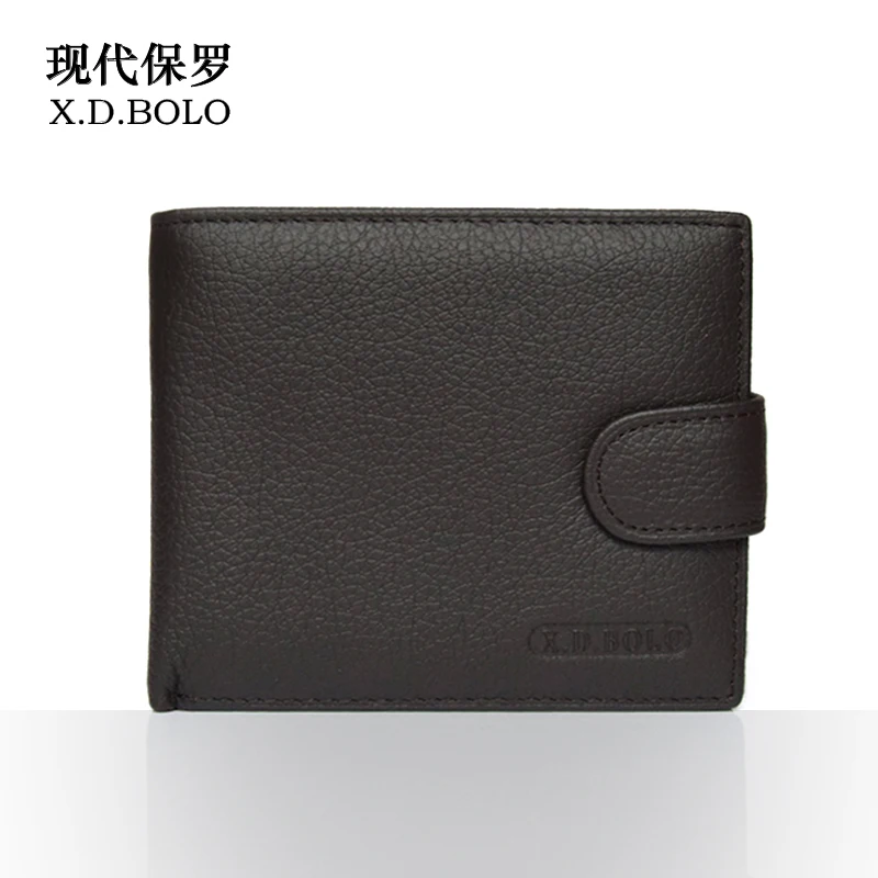 

X.D.BOLO 2018 New Men Wallet Genuine Leather Card Holder Zipper&Hasp Wallet Luxury Brand Wallet Mens Coins Free Shipping