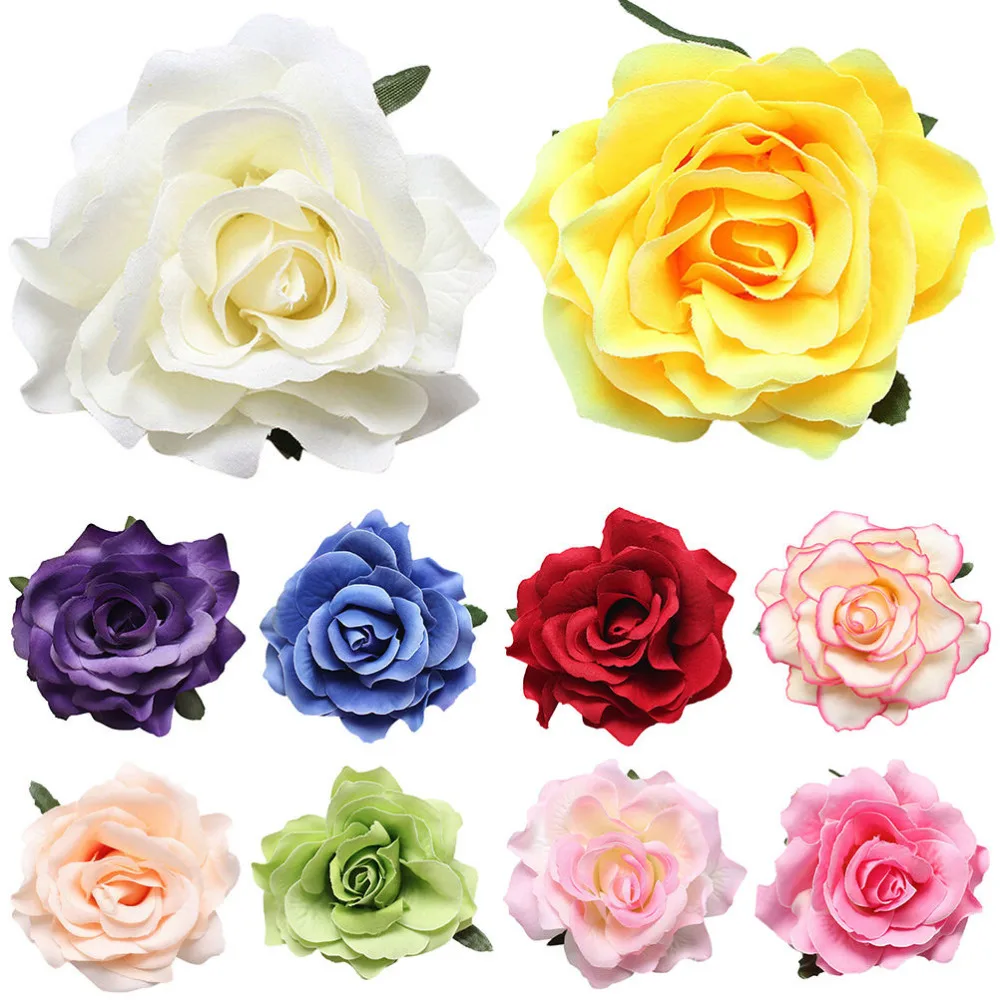 New Flocking Cloth Red Rose Flower Hair Clip Hairpin DIY Headdress Hair Accessories For Bridal Wedding photo