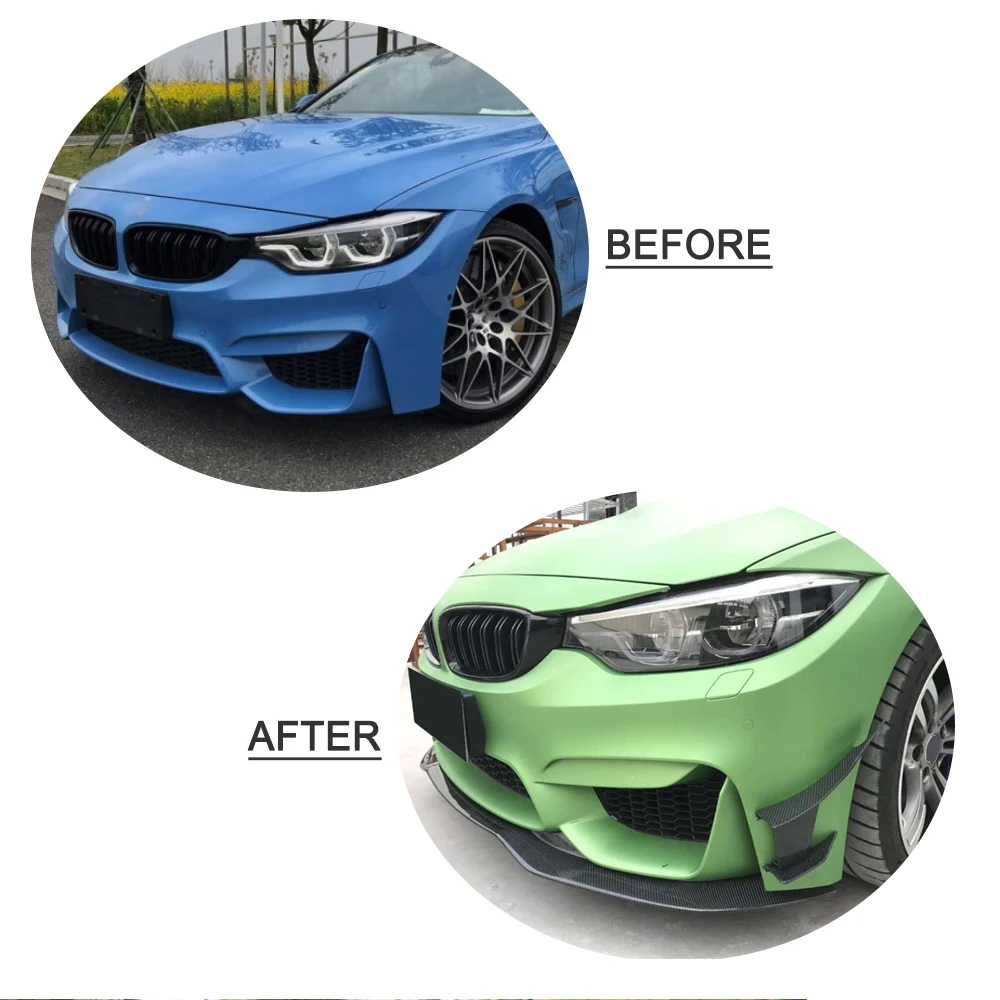 Для BMW F80 M3 F82 F83 M4- Coupe кабриолет седан углеродное волокно передний бампер спойлер разветвители